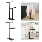 Standing Towel Racks for Bathroom 2 Tier with Base Floor Towel Rack Vertical
