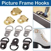 Metal D Rings Picture Frame Hanging Hook with Rivet for Home Offices & Galleries