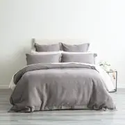 Renee Taylor Elegance Waffle Cotton Jacquard Quilt Cover Set - FOSSIL