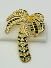 100 Crystal Palm Tree Pin/Brooch