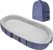 Portable Foldable Travel Bed with Zipper, Toddler Travel Cot, Washable Fitted Sheet, Waterproof