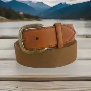 Justin Leather / Canvas Belt Size 34 Tan NWT 245BR