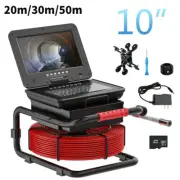 10" IPS Pipe Sewer Inspection Camera Endoscope Video+Audio Recording Borescope