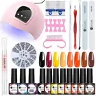 UR SUGAR Halloween UV Gel Nail Art DIY Set Top Base 54W UV LED Lamp File Tools
