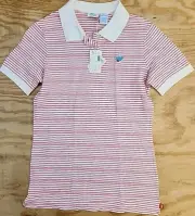 Paul Frank Blue Whale Logo Pink Striped Cotton Polo Girls Large