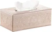 Arniche Tissue Box Cover,PU Leather Tissue Holder,Magnetic Bottom Plate,Napkin Carton Holder,Pumping Box,Suitable for Home and Office(Pink)