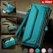 For Google Pixel 8 9 Pro XL 7A Shockproof Leather Zipper Wallet Case Cover Strap