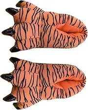 [OATIPHO] Dinosaur Shoes Toe Slippers Slippers Lobster Slippers Fish Slides Slippers Soft Slippers Cross Funny Hobbit Feet House Slippers Animals Cozy Slippers Brown Cotton
