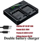Dual Battery Charger For Kodak KLIC-7004 K7700 PLAYTOUCH PlayFull Dua