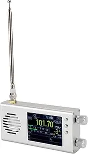 TEF6686 Portable Radio SW, CB, VHF, UHF, WX, AIR, LW, MW, SSB AM Receiver, for Dev Beta, 3.2 Inch LCD Screen, Pocket Retro Mini Radio Rechargeable (Silver)