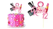 MAKE UP PAMPER SPA THEME PERSONALISED GLOSSY CARDSTOCK CAKE TOPPER DECORATION