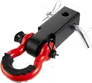 2in D-Ring Shackle Hitch Receiver With Trailer Hitch Lock Pin Towing Accessories For Trucks Off-Road Vehicle Recovery(44100lbs)