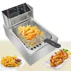 6L Electric Deep Fryer with Baskets 1700W, Countertop Commercial Deep Fryer w...