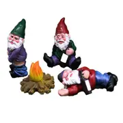Small Water Pump Drunk Garden Gnomes Pieces Decorative Statues Outdoor Indoor Patio Lawn Porch Decor Gifts