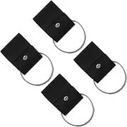 ABOOFAN 4 Pcs Leather Hook Towel Rack Bath Towel Ring Hand Towel Ring Glove Organizer Scarf Strap Holder Gloves Keeper Belt Dish Towel Holder Glove Holder for Belt Bag Strap Rings Black