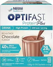Nestle Optifast VLCD Protein Plus Rich and Thick Chocolate Flavour Shake Sachets 63 g (Pack of 10)