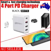 48W 4-Port Qualcomm Charger Quick Charge 3.0 USB C Wall Power Adapter 30W type c