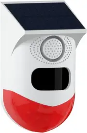 KOQICALL Motion Sensor Alarm Outdoor 120dB Loud Siren Strobe Lights Sound Sec...
