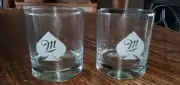 Miller Fortune 11 oz Tumbler "M" Glass Set - Set Of 2 - Spades