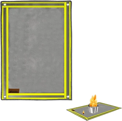 Solowilder Wood Stove Mat 32" X 20" Fire Pit Grill Mat for Tent Stove Deck Patio