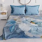 PETTI Artigiani Italiani - Double Bedspread Spring and Summer Lightweight Double Duvet Cover Bedding Floral 13 100% Made in Italy