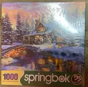 Springbok's 1000Piece Jigsaw Puzzle Rocky Mountain Christmas Ripped Plastic