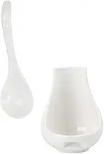 ABOOFAN 1 Set Ceramic Spoon Holder Set Practical Scoop Organizer for Kitchen Home Restaurant White Color for Cake Ice Tea Seasoning Spoons Elegant Design Compact Storage