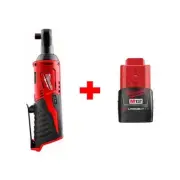 Milwaukee Cordless 3/8" Ratchet 12V Li-Ion w/ M12 2.0Ah Battery w/ Built-in LED