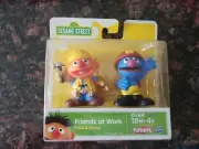 New Sesame Street figures friends at work Grover Ernie construction fireman set