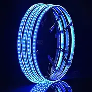 Race Sport Lighting RSCSWL15-DR ColorSMART Bluetooth Controlled 15.5inch LED Wheel Light Double Side Strips for 2X Output with Turn and Brake