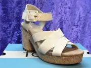 TOMS Ava Platform Women’s 8 Macadamia Leather Dress Sandals 10016407