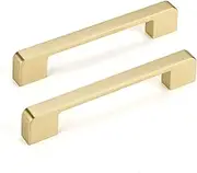 10 Pack 5 Inch Brushed Gold Cabinet Pulls Gold Cabinet Handles - Brass Dresser Drawer Pulls for Kitchen Cabinet Hardware Zinc Alloy Handles