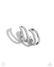Paparazzi Monochromatic Mystique White Earring Cuff NWT