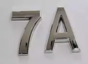 Apartment Number 7A Sign/Mailbox Number Sign, . Letter C (Silver,3D)-REF24-1027
