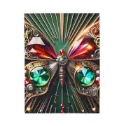 Velveteen Plush Blanket Clockwork Butterflies Chrome Gears Art Deco