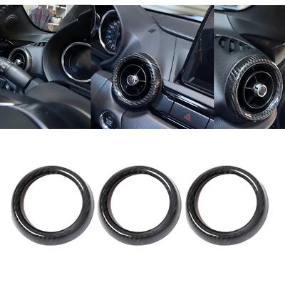 Carbon Fiber Interior Dash Air Vent Frame Trim Ring For Mazda MX-5 2016-23 2022 (for: Mazda)