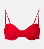[Jade Swim] Jade Swim Mia ruched bikini top AU 14 red