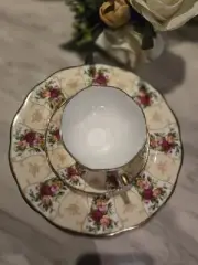 Royal Albert Cup, Saucer, Salad Plate "Rose Cameo Peach" Made in England 2003