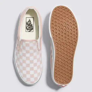 【VANS 官方旗艦】Classic Slip-On 男女款粉紅色棋盤格滑板鞋