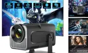 Mini Projector with WIFI 6 and Bluetooth 5, HY320 Full HD 4K Support, Black-1