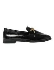 [Sandler] Zanna Loafers in Black Crinkle Patent