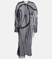 [Christopher Esber] Christopher Esber Ruffled silk midi dress AU 8 black