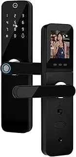 Camera Digital Electronic Lock Biometrics Fingerprint Smart Door Lock for with Battery for Home House Apartment Slimline Design(22X190R) Aqiong
