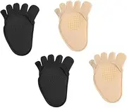 BEBEMOKO 2 Pairs Breathable Half Socks Toe Socks Invisible Supple Finger Socks Comfortable Toe Pad