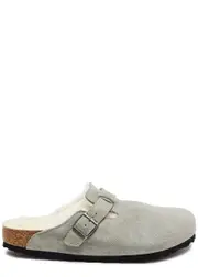 Birkenstock Boston Suede Sliders - Grey - 40 (IT40 / UK7) 40 (IT40 / UK7)