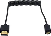 [Duttek] HDMI to Micro HDMI Cable, Extreme Slim and Flexible Micro HDMI Male to HDMI Male Cable Support 1080P, 4K, 3D for GoPro Hero 8/7 Black,Sony A6500/A7,Canon Camera,etc (1.2M/4FT)