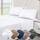 4PCS Flat Fitted Sheet Set Pillowcases King/Queen/Double Tencel Cotton