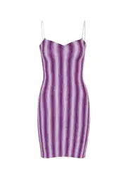 Gimaguas Simi Striped Stretch-knit Mini Dress - Lilac - S (UK8-10 / S) S (UK8-10 / S)