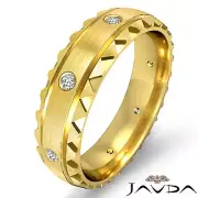 Mens Eternity Wedding Diamond Band Triangle Cut Edge Ring 14k Yellow Gold 0.10Ct
