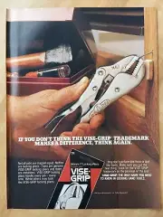 1986 Vise-Grip Tool Print Ad locking pliers carpenter Peterson Manufacturing Co